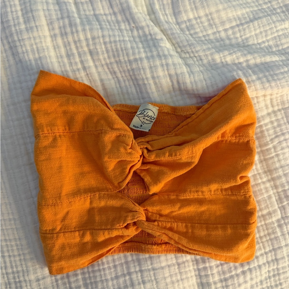 Orange Bandeau Top